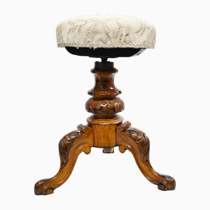 Victorian Piano Stool with Adjustable Seat, 1860s