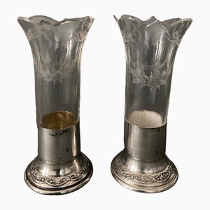 Candelabros Ab Goldsmith Soliflore con base de plata Minerva, Juego de 2