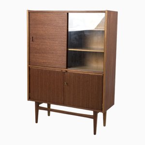 Teak Display Cabinet with Pull-Out Shelf