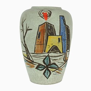 Expressionistische Vase von Scheurich, 1950er