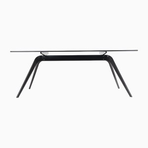 T-NO.1 Dining Table in Black Aluminium and Glass by Todd Bracher for Fritz Hansen, 2008