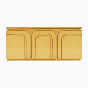 Sculptural Polished Birch Root Sideboard with Brass Detailed Rounded Doors and Drawers from Turri, 1970s
