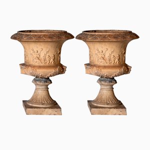 Terracotta Crater Vases, Italy, Late 19th Century, Set of 2