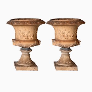 Vases Cratère en Terre Cuite, Italie, fin du 19ème Siècle, Set de 2