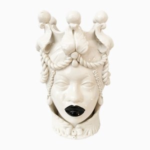 Art Moro Lips Colored Lips Vase Empire Model, Caltagirone