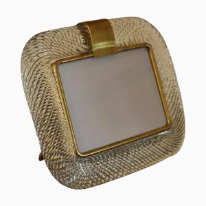 Twisted Murano Glass and Brass Photo Frame
