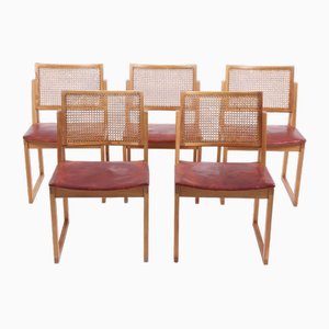 Side Chairs in Pine by Kai Lyngfeldt Larsen for Søborg Møbelfabrik, 1950s, Set of 5