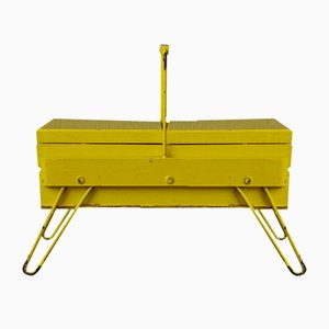 Mid-Century Yellow Sewing Box