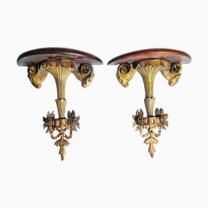 Renaissance Bronze Wall Brackets, 1930s, Set of 2