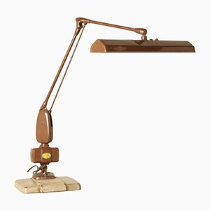 Vintage Industrial Brown Desk Lamp from Weisz Antwerpen