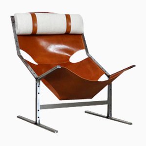 Lounge Chair in Cognac Leather by Pierre Thielen, 1960s