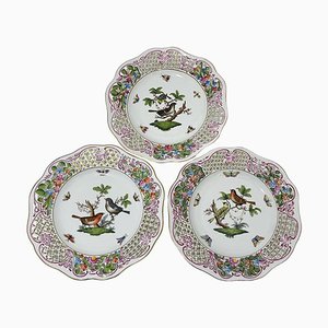 Porcelain Rotschild Wall Decoration Plates from Herend Hungary, Set of 3