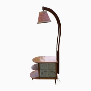 Walnut Cocktail Cabinet Light from Wilhelm Krechlok KG, 1950s