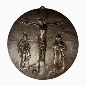 Kirchliches Relief von Jesus, 1960, Bronze