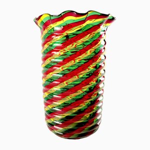 Farbige Vase aus Muranoglas von Bruno Fornasier für Fratelli Toso, 1990er