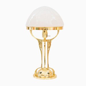 Art Deco Brass Table Lamp, Vienna, 1920s