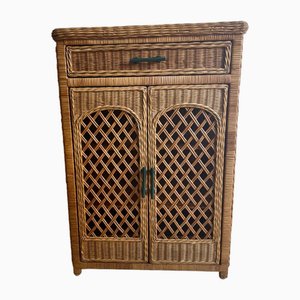 Wicker Cupboard with Drawer, 1970s