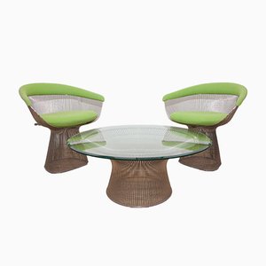 Model 1725 Chairs & Coffee Table Set by Warren Platner for Knoll Inc. / Knoll International, 1979, Set of 3