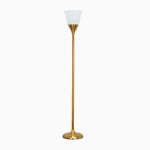Art Deco Brass Floor Lamp, 1980s