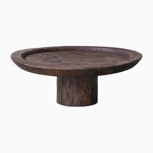 Low Circular Wooden Coffee Table