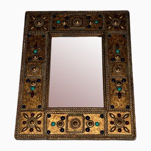 Small Ceramic Frame with Fine Stone Inlay, France, 1970