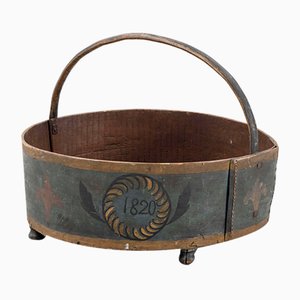 Early 19th Century Swedish Painted Basket from Hasingland