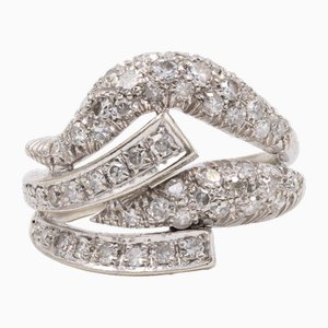 Bague Diamant Vintage en Or Blanc 18k, 1992