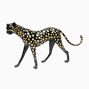 Art Deco Bronze Leopard Statue