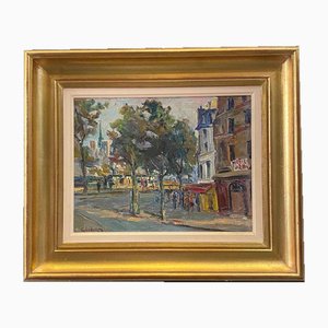 Harry Urban, Quai de la Tournelle, Paris, Huile sur Bois, Encadré