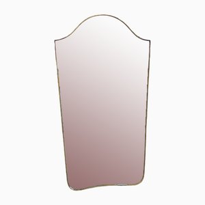 Specchio Mid-Century con cornice in ottone