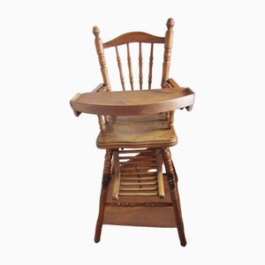 Children's High Chair in Wood, 1960s