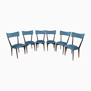 Mid-Century Modern Velvet Dining Chairs attributed to Ico & Luisa Parisi for Ariberto Colombo, 1950s, Set of 6
