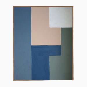 Bodasca, Grande Composizione astratta Douceur Bleue, Dipinto ad acrilico