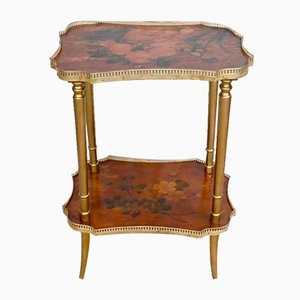 Small Lounge Table in Moucheté Cedar with Painted Decor, 1920s