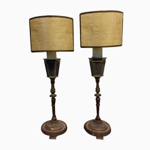 Lampes de Chevet Style Empire en Parchemin, Set de 2