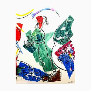 Marc Chagall, Mujer en el viento, Litografía en color, 1964