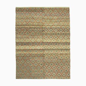 Grand tapis Kilim décoratif tissé à la main, vert