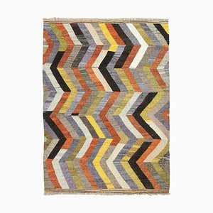 Multicolor Handmade Anatolian Wool Flatwave Kilim Rug