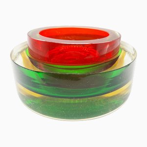 Red & Green Glass Ashtrays from Seguso, 1960s, Set of 2