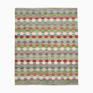 Multicolor Handmade Turkish Wool Flatwave Kilim Rug