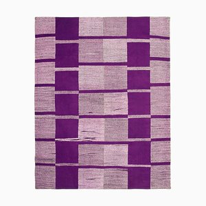 Tappeto Kilim Flatwave in lana orientale viola annodato a mano