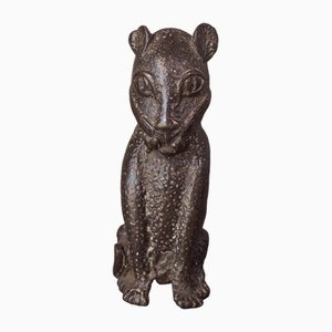 Scultura di leopardo in bronzo, Africa, XX secolo, anni '20