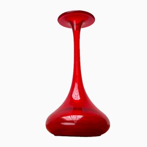 Vase Solifleur Vintage en Verre Rouge par Cari Zalloni pour WMF, Allemagne