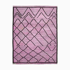 Purple Hand Knotted Oriental Wool Flatwave Kilim Rug