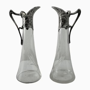 Art Nouveau Carafe without Closure from WMF, 1890s, Set of 2