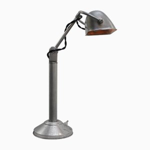 Lámpara de escritorio Bankers industrial vintage de aluminio plateado