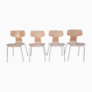 Model 3103 Dining Chairs by Arne Jacobsen for Fritz Hansen, 1973, Set of 4