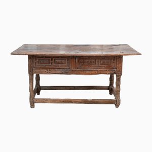 17th Century Philip IV Spanish Table with Carved Herrerian Decor