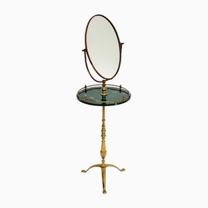 Brass Vanity Table with Mirror attributed to Peerage, 1960s