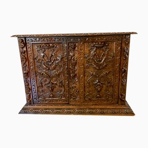 Victorian Carved Walnut Cupboards, Italy, 1860s, Set of 2
